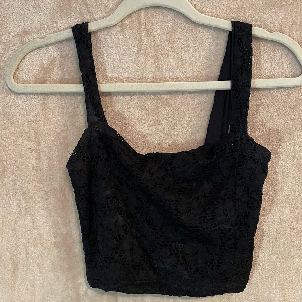 Charlotte Russe Black Lace crop top